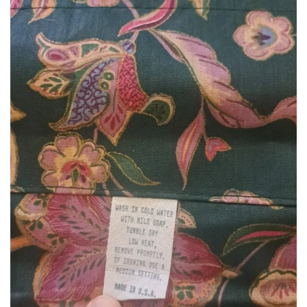 Lotus Flower Valance Dark Green Art Deco Style Baroque Floral Elegant 16x70